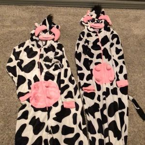 2 Adult cow onsies both size XS